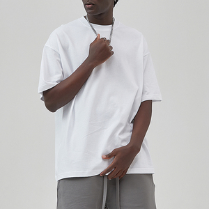 Camiseta de algodón 100% de gran tamaño personalizada, camisetas en blanco con cuello redondo, ropa de calle, camiseta de talla grande para hombres - Product Image 1