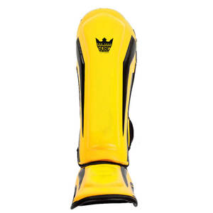 Protège-tibias de boxe pour adultes en cuir, fabrication directe d'usine, logo personnalisé, protection confortable, protège-chaussures - Product Image 3