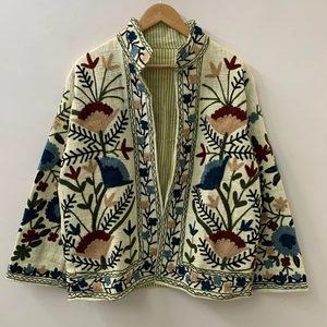 Indien Suzani broderie TNT veste manteau hiver Boho veste broderie à la main veste pour femmes cadeau pour son manteau court - Product Image 1