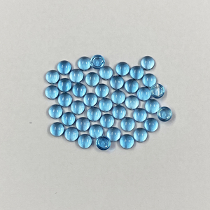 Hot Selling Natural Swiss Blue Topaz 5mm Flatback Loose Gemstone Cabochon Certified IGI Low Price Semi Precious Crystal Gemstone - Product Image 3