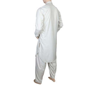 Traje Shalwar Elegante para Hombre - Gris Claro - Product Image 5