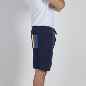 I più venduti bermuda lavorati a maglia in cotone organico al 100% per uomo al ginocchio colore blu - Product Image 2