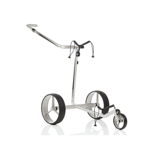 Trolley de golf JuCad Steel Travel 2.0 argent-noir, neuf, avec personnalisation OEM DIY et garantie de 3 ans - Product Image 1