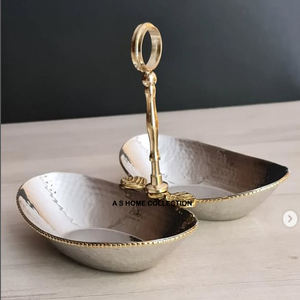 Bol à fruits décoratif en métal argenté de qualité supérieure avec design haut de gamme pour les maisons contemporaines et classiques Bol à noix - Product Image 6