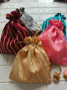 Lahriya Style <b>Potli</b> <b>Bag</b>, Return Favor,Thanksgiving, Indian Wedding Gift, Haldi Mehendi Sangeet Gift, Party Favors, Gift for Her - Product Image 4