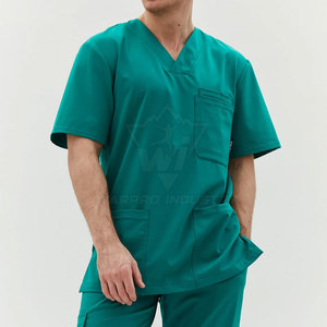 Uniforme d'hôpital pour hommes, léger et durable, avec chemise de travail à coupe flexible et pantalon cargo fonctionnel pour le travail quotidien - Product Image 2