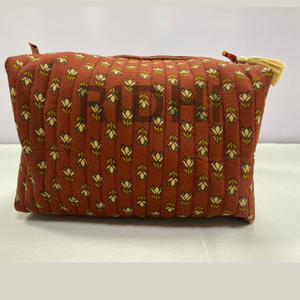 Bolsa de Mano Acolchada con Cierre, Estampado Floral, Ecológica, Reutilizable, Multiusos, para Cosméticos, Compras y Uso Diario - Product Image 3