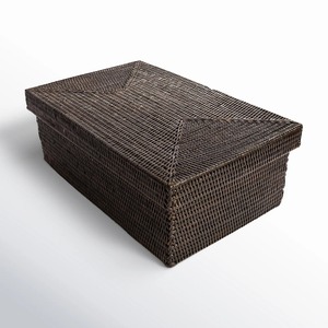 Cesta rectangular de ratán tejida a mano con tapa, cesta de almacenamiento hecha a mano, venta al por mayor, ecológica, hecha en Vietnam - Product Image 3
