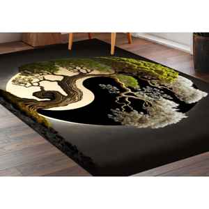 Tapis imprimé Zen Harmony : Yin Yang, Japonais, Arbre, Art moderne, Tapis de couloir, Tapis en velours - Product Image 3