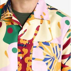 เสื้อชายหาดและกางเกงขาสั้นของผู้ชายชุดกีฬาชายหาดพิมพ์ลายเสื้อลำลองทรงพอดีตัวปกติเสื้อเชิ้ตสีที่กำหนดเอง - Product Image 4