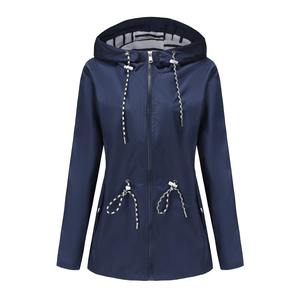 Chaqueta con Capucha para Mujer, Talla Grande, Transpirable, para Otoño e Invierno, Manga Larga, Impermeable, Cortavientos - Product Image 4