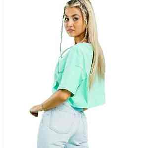 Camisetas Cortas Lisas para Mujer, Diseño Más Reciente de 2026, Marca Privada, Camisetas Cortas Holgadas, Camisetas Cortas Lisas - Product Image 3