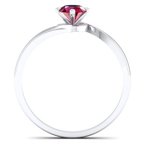Bague en argent sterling 925 avec pierre précieuse rubis rond de 0,5 carat, prix d'usine REYES, certifiée GRA, bijoux en moissanite - Product Image 4