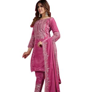 Venta al por mayor precioso auto bordado trabajo y Moti trabajo hecho a mano de manga completa ropa de fiesta elegante último readymade seda Salwar Kameez vestido - Product Image 1
