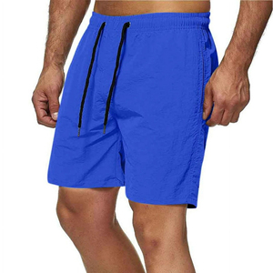Short de bain pour homme, bleu uni, séchage rapide, avec cordon de serrage, taille élastique, short décontracté - Product Image 2