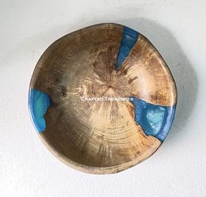 Élégance artisanale pour un bol à salade en bois de résine élégant pour des occasions spéciales, bol de service décoratif pour la maison - Product Image 2