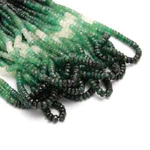 Perle Rondelle Facettée en Émeraude Naturelle de Qualité AAA, Teinte Verte, 3-4mm, Pierre Précieuse en Vrac pour la Fabrication de Bijoux, Traitée Thermiquement et Taillée - Product Image 5