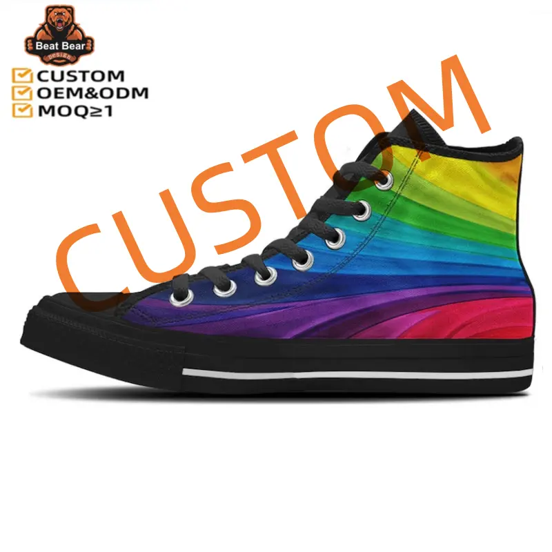 Low Top High Top High Quality Sneakers Mens Womens Teenager Canvas Customized DIY Sneaker Casual Couple Shoes Custom Shoe