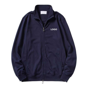 Sudadera con Cierre para Hombre, Color Sólido, Corte Regular, Cuello Alto, Felpa Francesa de Algodón, Estilo Casual para Otoño, Corte Holgado - Product Image 5