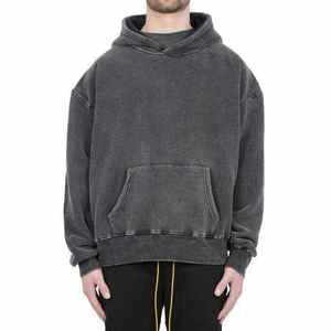 Pull-over surdimensionné pour hommes personnalisé délavé à l'acide Sweat à capuche lourd avec logo imprimé Streetwear Sweats à capuche pour hommes délavés à l'acide - Product Image 3