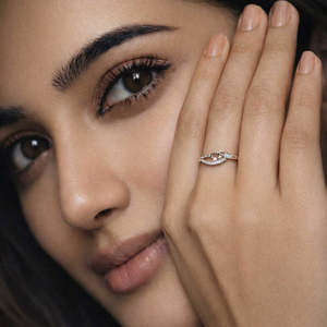 NOVAMART Fine Free <b>Size</b> Heart Love Silver Zircon Trendy <b>Ring</b>-Engagement <b>Adjustable</b> Opening Wholesale Export - Product Image 4