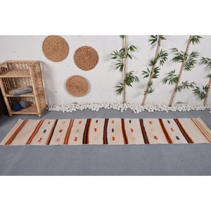 พรมขนแกะโบฮีเมียนแบบคลาสสิกขนาด9x12ทรงสี่เหลี่ยมผืนผ้าพื้นที่ขนาดใหญ่สีเบจลายทางสีส้มใหม่ขนาด1,9X9ฟุตดีไซน์โถงทางเดิน - Product Image 1