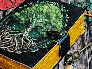 Women's Tree of Life Genuine Leather Journal A5 Spiral Notebook Custom Logo Thread Sewing Organizer Perfect Gift <b>Box</b> Packaging - Product Image 2