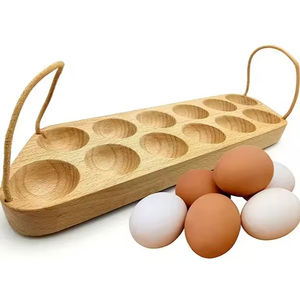 Set of Two Kitchenware Brown Color <b>Egg</b> Storage Holder Excellent Design <b>Wooden</b> <b>Egg</b> Holder Customized Size - Product Image 5