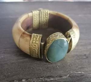 Handcrafted Brass Bone Cuff <b>Bracelet</b> Unique Tribal <b>Inspired</b> Adjustable Brass Cuff for Men and Women Statement Jewelry Accessory - Product Image 1