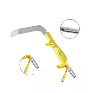 Retractor de pecho manual de acero inoxidable estilo Ferriera con guía de luz de fibra óptica para cirugía plástica Tebbets - Product Image 3