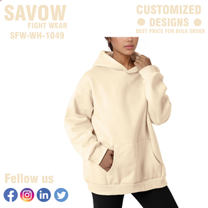 Pull à capuche en coton surdimensionné pour femmes sweats courts Style Streetwear vestes polaires pour l'hiver vêtements de sport en gros en vrac - Product Image 3
