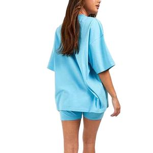 Vêtements pour femmes, tenue décontractée, ensemble 2 pièces, ensemble en coton uni pour femmes, impression de logo personnalisée, service OEM disponible, 2026 - Product Image 3