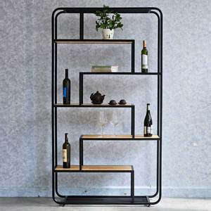 Étagère décorative moderne KTB68131 pour salon, avec cadre en fer et plateau en bois, pour la décoration de la maison, de la cuisine et de la salle de bain, pour le rangement des pots de Noël - Product Image 3