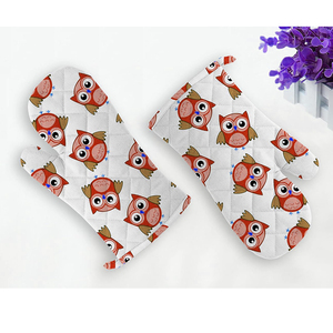 Custom Heat Resistant Silicone Kitchen Cooking <b>Oven</b> Glove Cotton Microwave <b>Oven</b> <b>Mitt</b> Set, Kitchen Grill Glove Set - Product Image 2