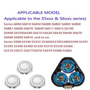 Cabezal de Repuesto de Triple Cuchilla Compatible con las Afeitadoras Eléctricas Serie 6000 y 5000, Cuchilla Doble para Afeitar la Cara - Product Image 6