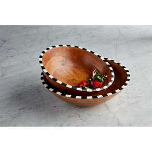 Eco-Friendly Wooden <b>Bowl</b> Wholesale <b>Enamel</b> Printed Wood Serving <b>Bowl</b> - Product Image 2