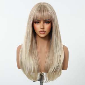 Jude-DWY MiraScalp Sliky Glueless Synthetic <b>Wig</b> Long Straight with Transparent Lace Color - Product Image 3