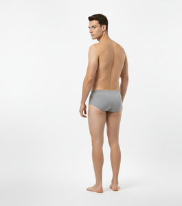 Everyday Basewear <b>Grey</b> Men Cotton Briefs Breathable Stretch <b>Fabric</b> Balanced for Smooth Daily Support - Product Image 2