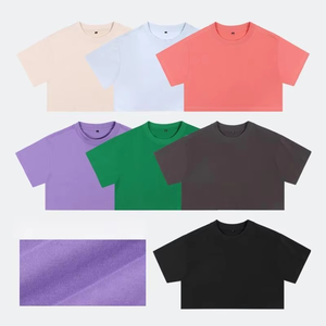 T-shirt décontracté d'été personnalisé en coton et fibre de bambou, col rond, manches courtes, pour femme, anti-rétrécissement, avec impression photo ou logo DIY - Product Image 5