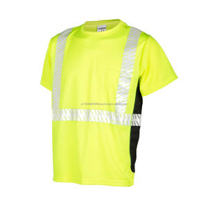 T-shirt de sécurité réfléchissant pour hommes, vêtements de travail de qualité supérieure, 100% coton, uniforme de sécurité pour la construction - Product Image 1
