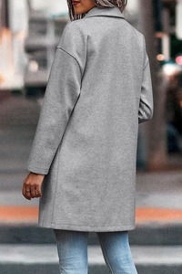 Abrigo acolchado largo impermeable de Invierno para mujer, Abrigo acolchado de ajuste Regular con pecho, blanco con Guata de algodón y abrigos estilo bolsillo - Product Image 5