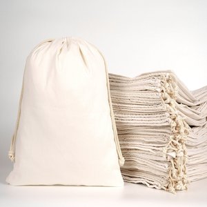 16 X 20 (40 X 50 Cm) Organic Cotton Drawstring <b>Pouch</b> Embroidered Logo Screen for Watches Crafts Customizable 4 oz <b>Laminated</b> - Product Image 5