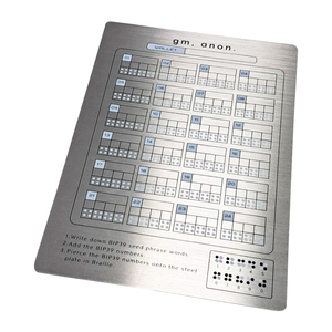 Plaque métallique rectangulaire personnalisée en acier inoxydable brossé, étanche, pour code mnémotechnique - Product Image 1