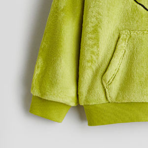 Sudadera con Capucha para Niñas, Estilo Holgado, Color Sólido, Felpa, Hombros Caídos, Suave y Cómoda, Ropa Casual - Product Image 2