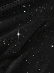 Veste en molleton unisexe avec logo personnalisé brodé, strass noirs, fermeture éclair, 100% coton, streetwear, vêtements de dessus scintillants, sweat-shirts - Product Image 3