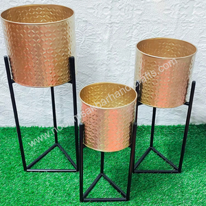 Soporte de maceta de Metal de hierro de color crema de lujo diseño elegante para interior/exterior para el hogar jardín flor/Planta flores artificiales - Product Image 6