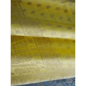 Banarasee/Banarasi Salwar Kameez Cotton Silk Zari Jaal <b>Fabric</b> With Contrast Dupatta-Grey - Product Image 3