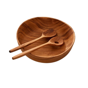 Bol à salade en acacia fait à la main assiette de service pour enfants conception de taille unique écologique pour une utilisation régulière - Product Image 1