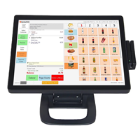 Caja Registradora Táctil POS con Sistema GMS15 para Windows/Android, Pantalla de 15.6 Pulgadas, Base Plegable de Aleación de Aluminio