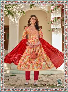 ชุด Reyon Georgette Kurti สําหรับผู้หญิงพิมพ์ฟอยล์พร้อมงานเย็บปักถักร้อยมีจําหน่ายออนไลน์ในประเภทปั๊มฟอยล์ - Product Image 2